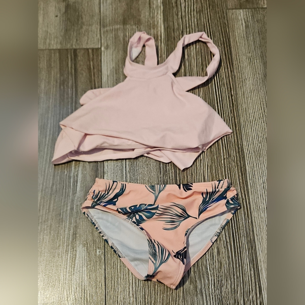 PatPat Pink 2 Piece Toddler Halter Bathing Suit